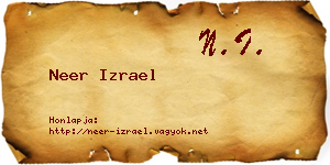 Neer Izrael névjegykártya